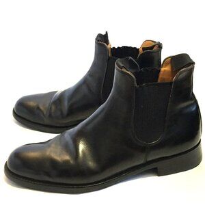 VTG GRENSON FOOTMASTER CHELSEA BOOTS MENS 10 UK 9E BLACK LEATHER MADE IN ENGLAND